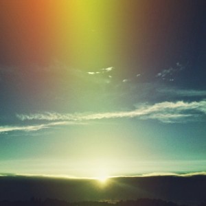sunrise with rainbow effect