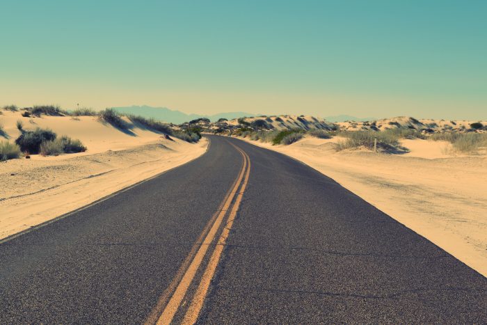 road leading out into the desert